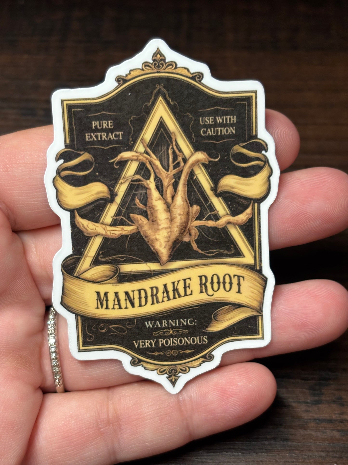 Mandrake Root Poison Label, Waterproof Sticker