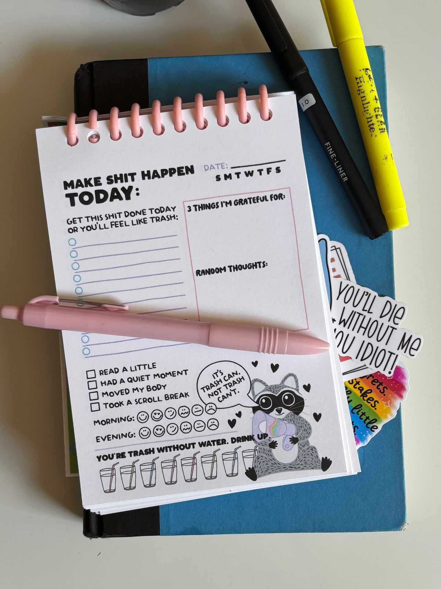 Trashy Raccoon To-Do List Journal