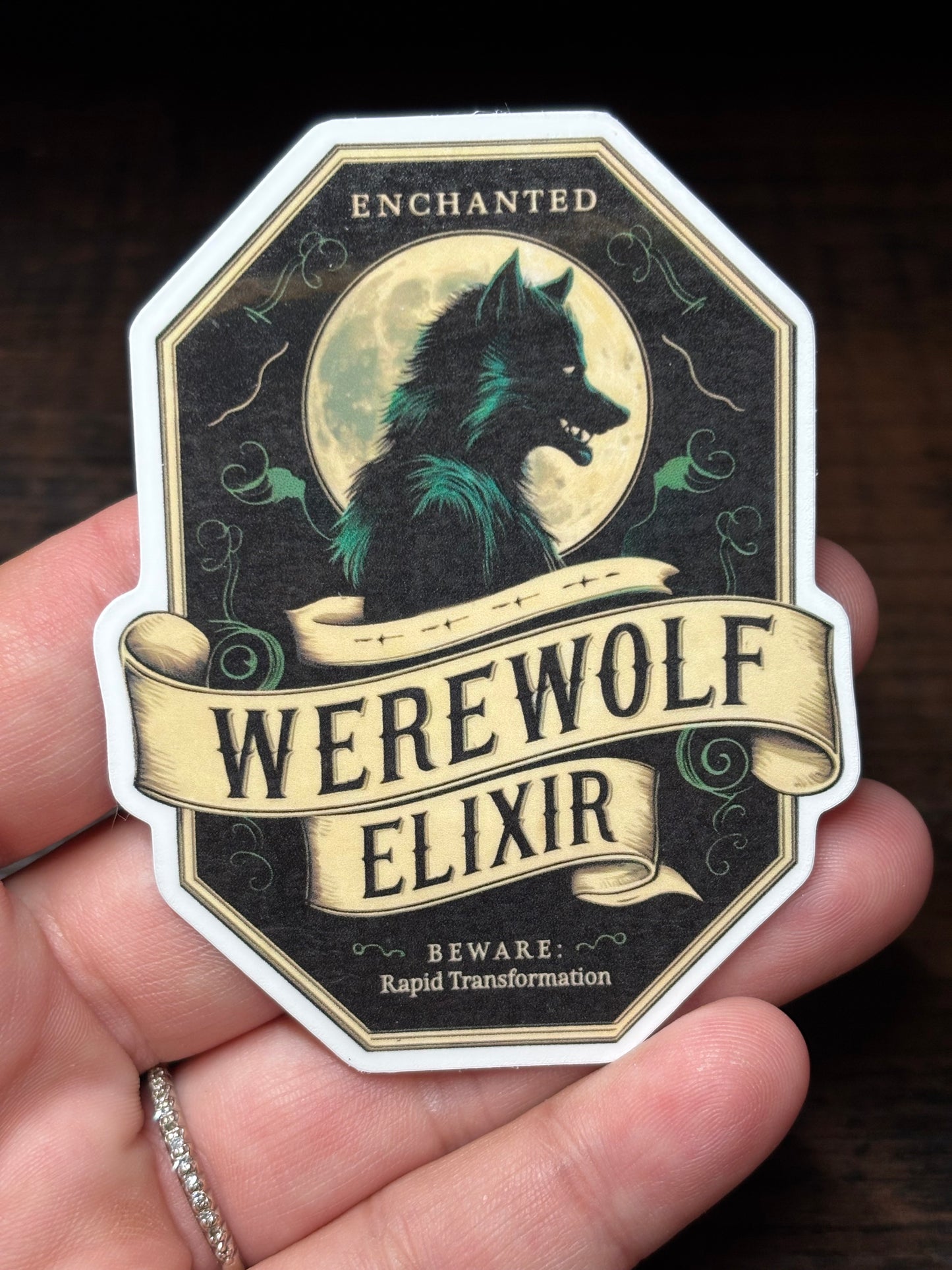 Werewolf Elixir Poison Label, Waterproof Sticker