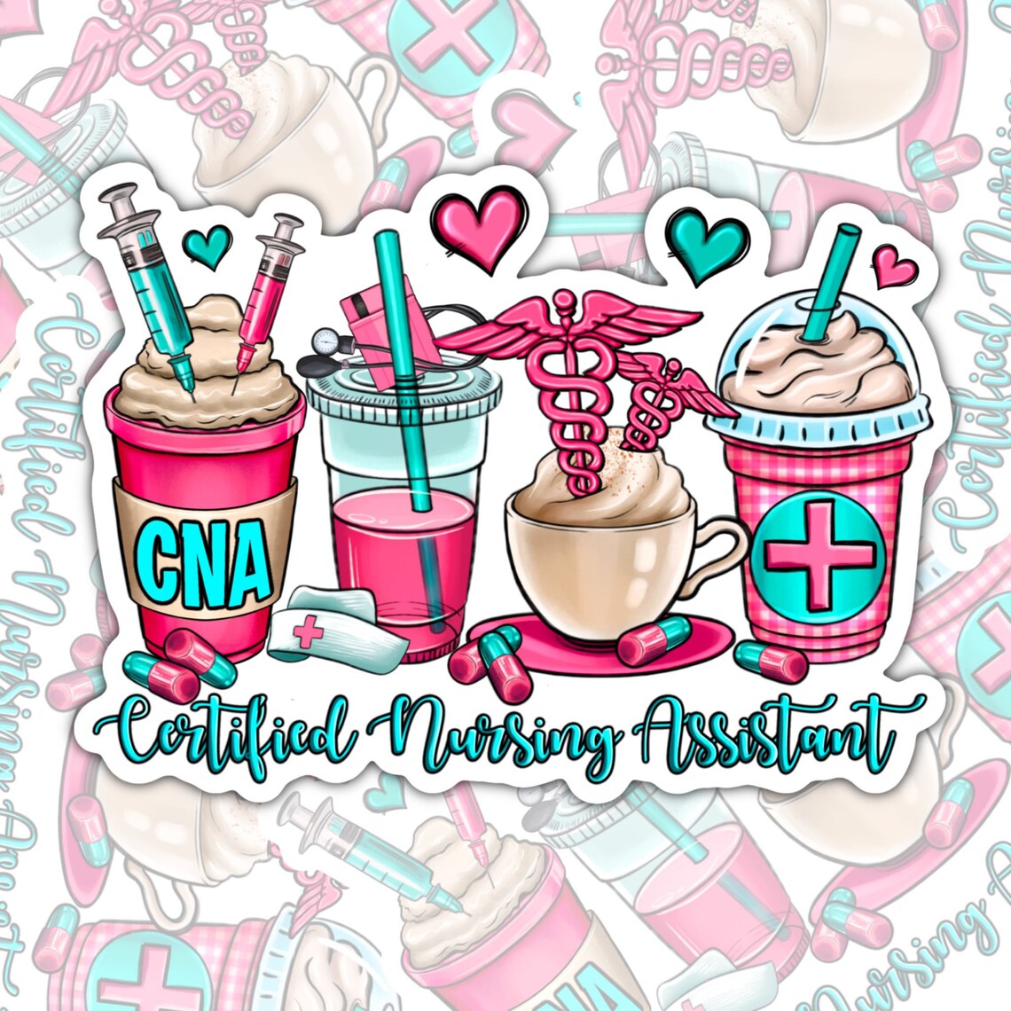 CNA Stickers, Waterproof Sticker, Water Bottle Sticker, Kindle Sticker, Laptop Sticker, Nursing Life, Certified Nurse Stickers