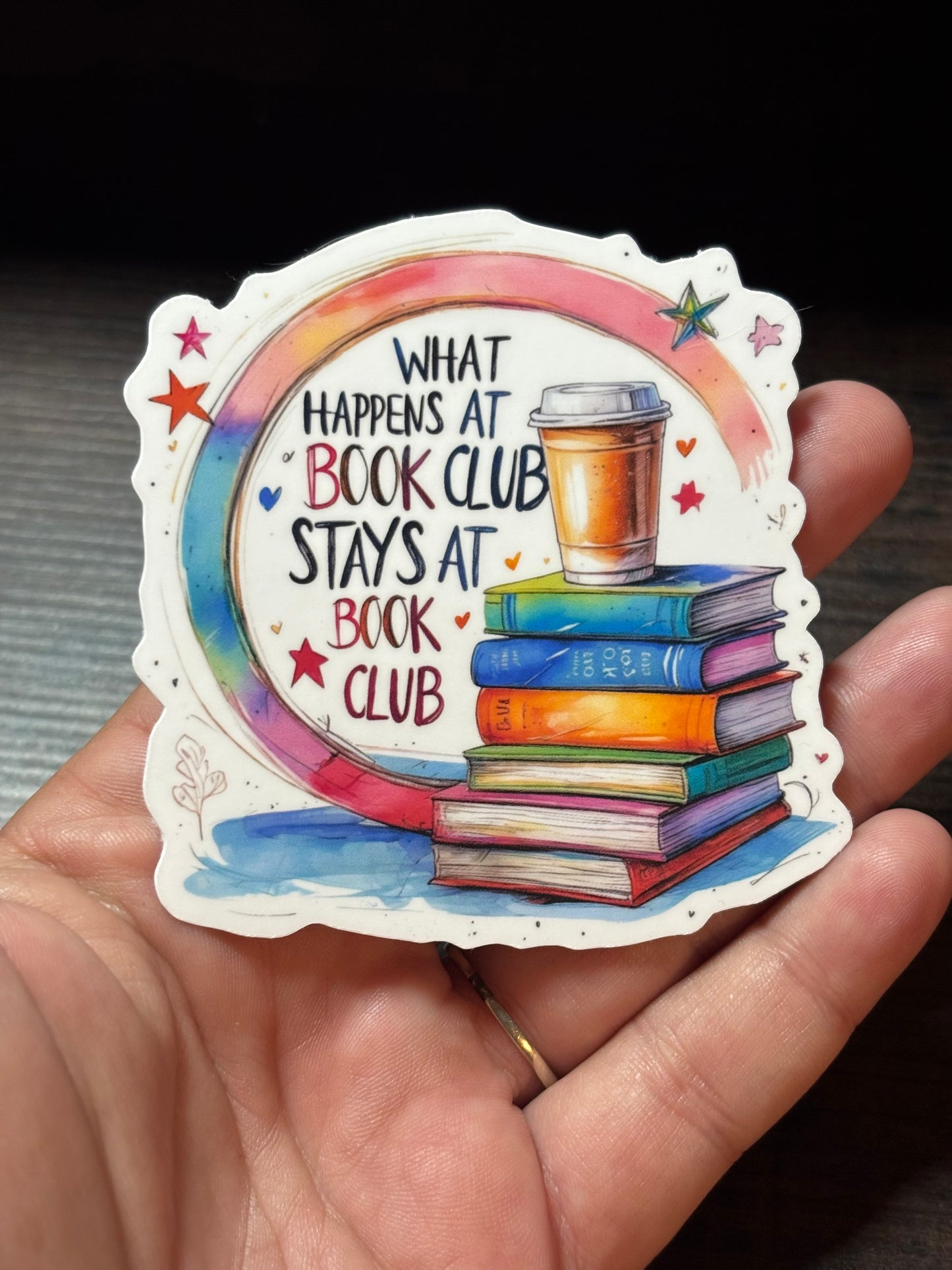 What Happens At Book Club, Waterproof Sticker