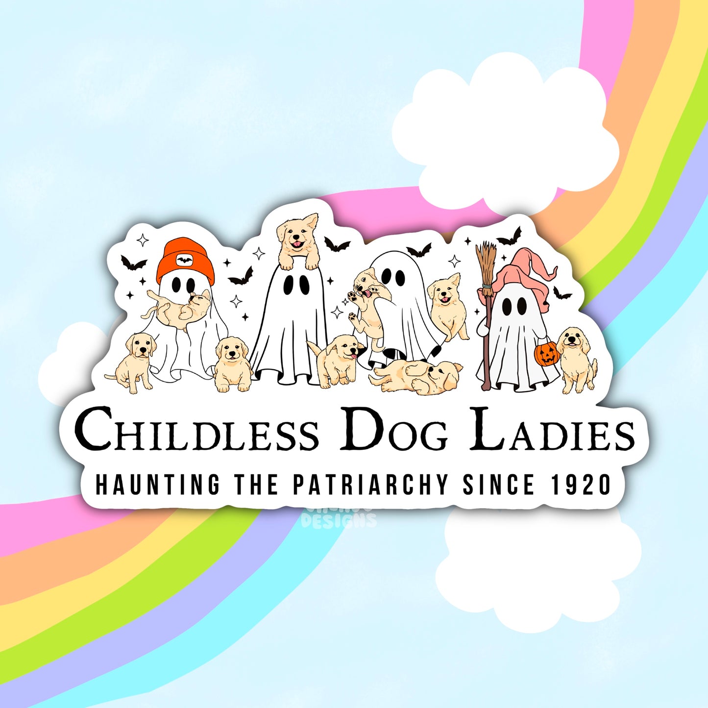 Childless Dog Lady, Waterproof Social Justice Stickers