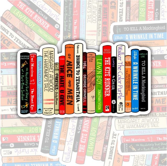 I Read Banned Books, Book-ish Waterproof Sticker, Water Bottle Sticker, Kindle Sticker, Laptop Sticker