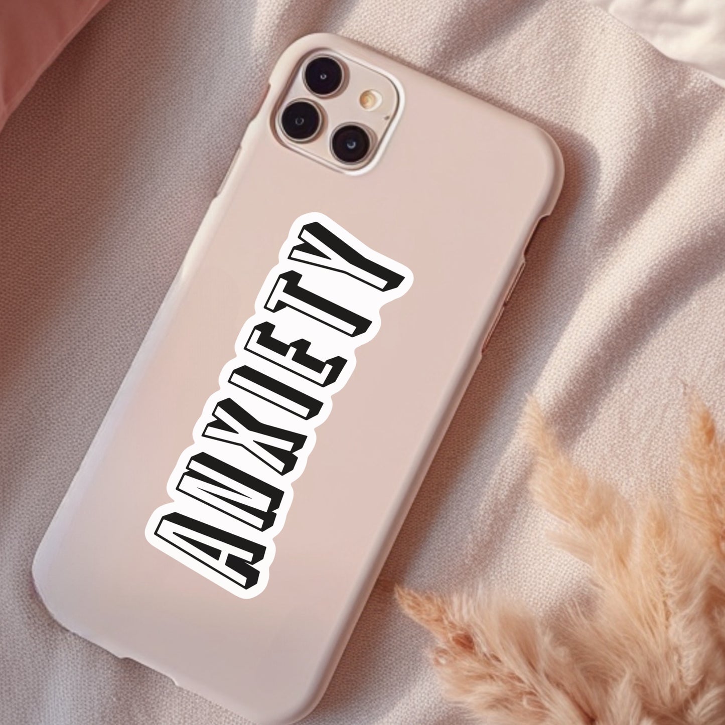 Anxiety, Funny Waterproof Sticker, Water Bottle Sticker, Kindle Sticker, Laptop Sticker