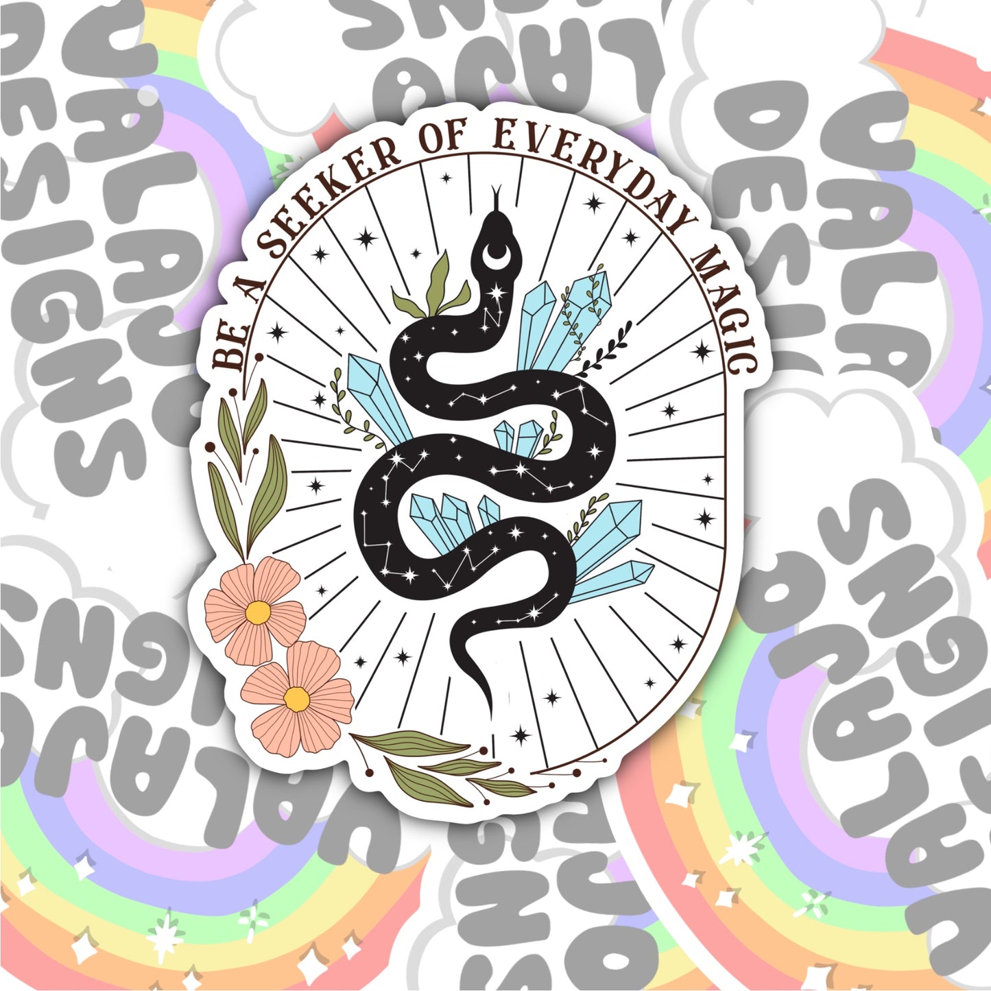 Be A Seeker Of Every Day Magic, Magic Waterproof Sticker, Water Bottle Sticker, Kindle Sticker, Laptop Sticker