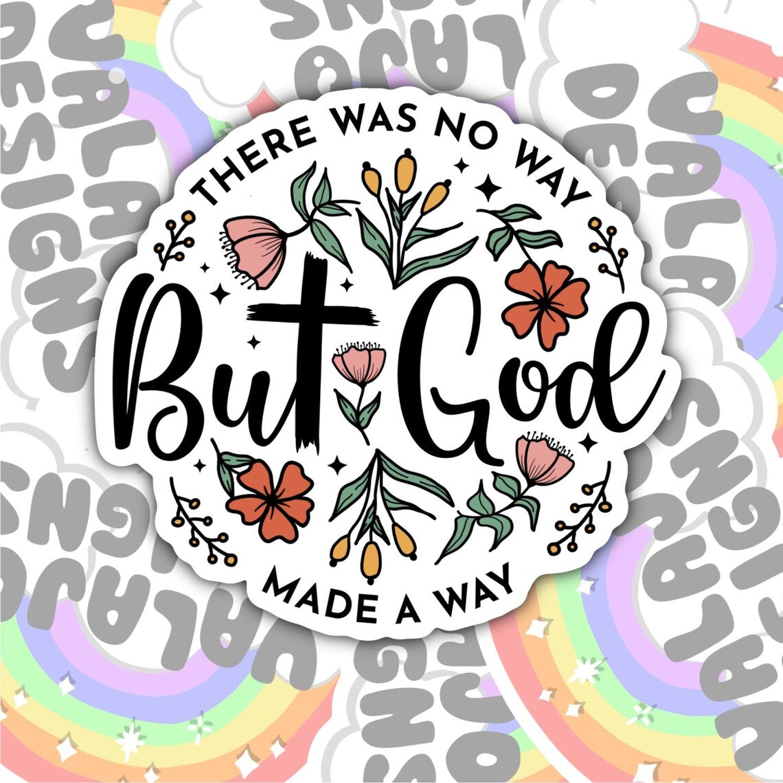 But God Made A Way, Christian Waterproof Sticker, Water Bottle Sticker, Kindle Sticker, Laptop Sticker