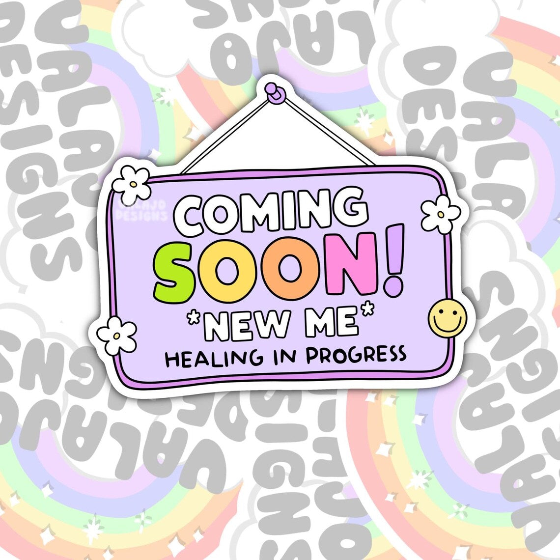Coming Soon, New Me, Waterproof Sticker, Mental Health Water Bottle Sticker, Kindle Sticker, Laptop Sticker
