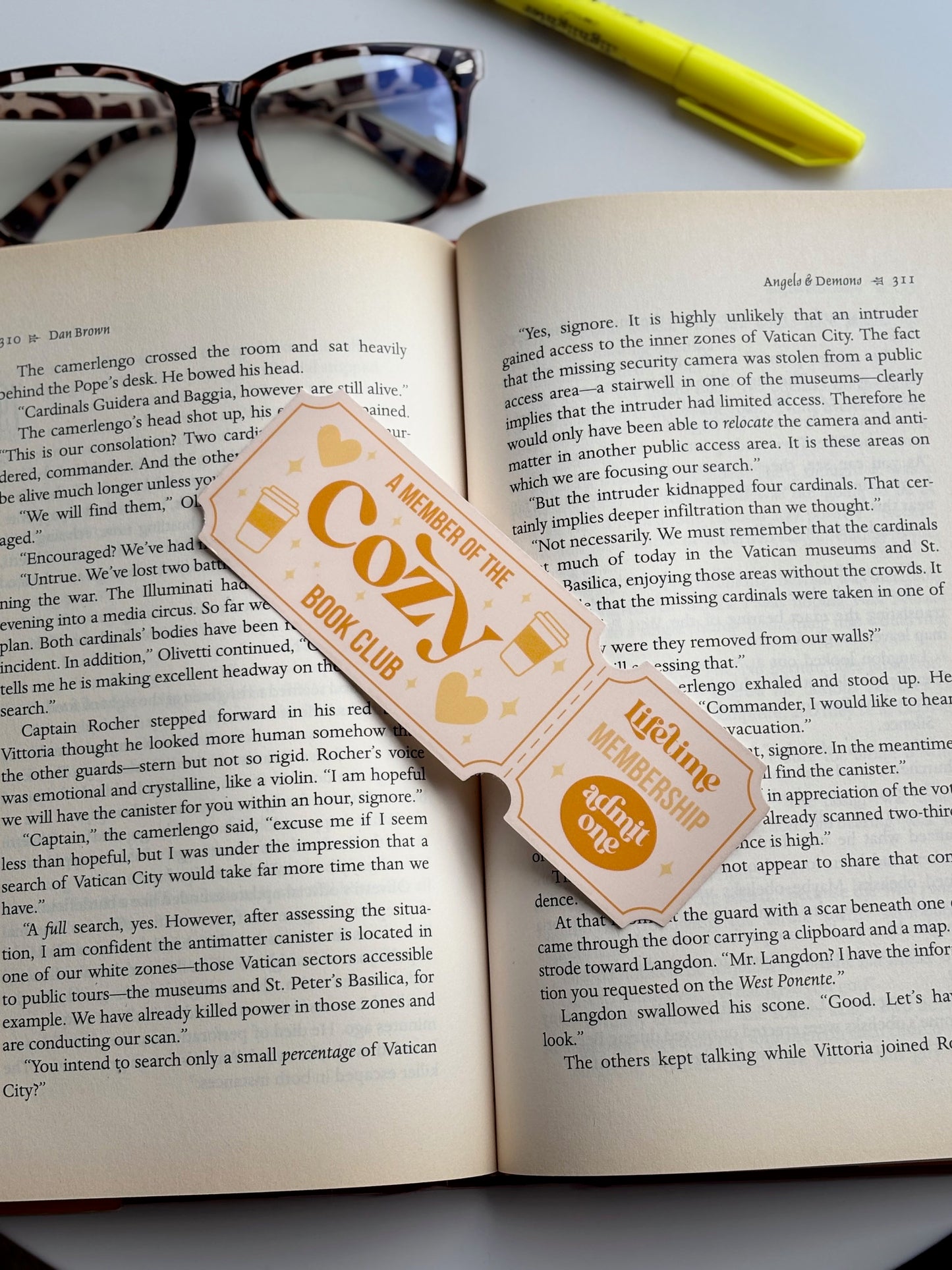Cozy Book Club Bookmark, Handmade Bookmark for Books And Journals
