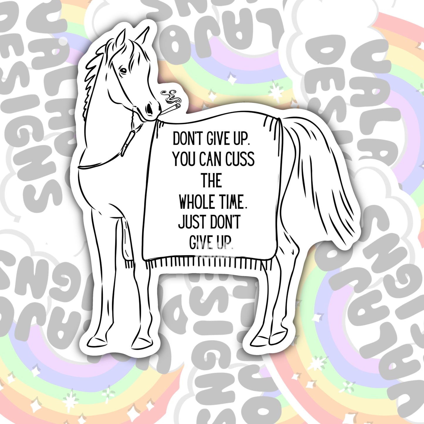 Don't Give Up, Funny Waterproof Sticker, Mental Health Water Bottle Sticker, Kindle Sticker, Laptop Sticker