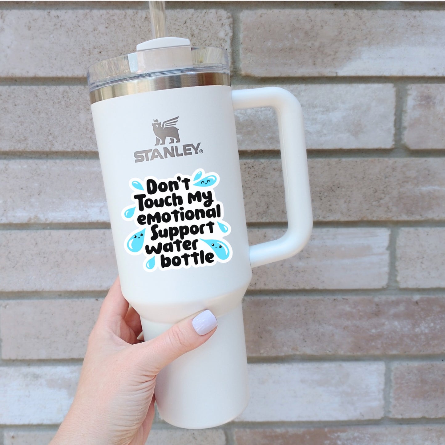Don't Touch My Emotional Water Bottle, Funny Waterproof Sticker