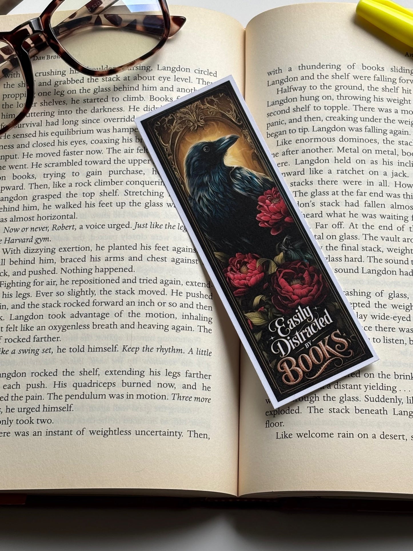 Easily Distracted By Books, Handmade Bookmark for Books And Journals