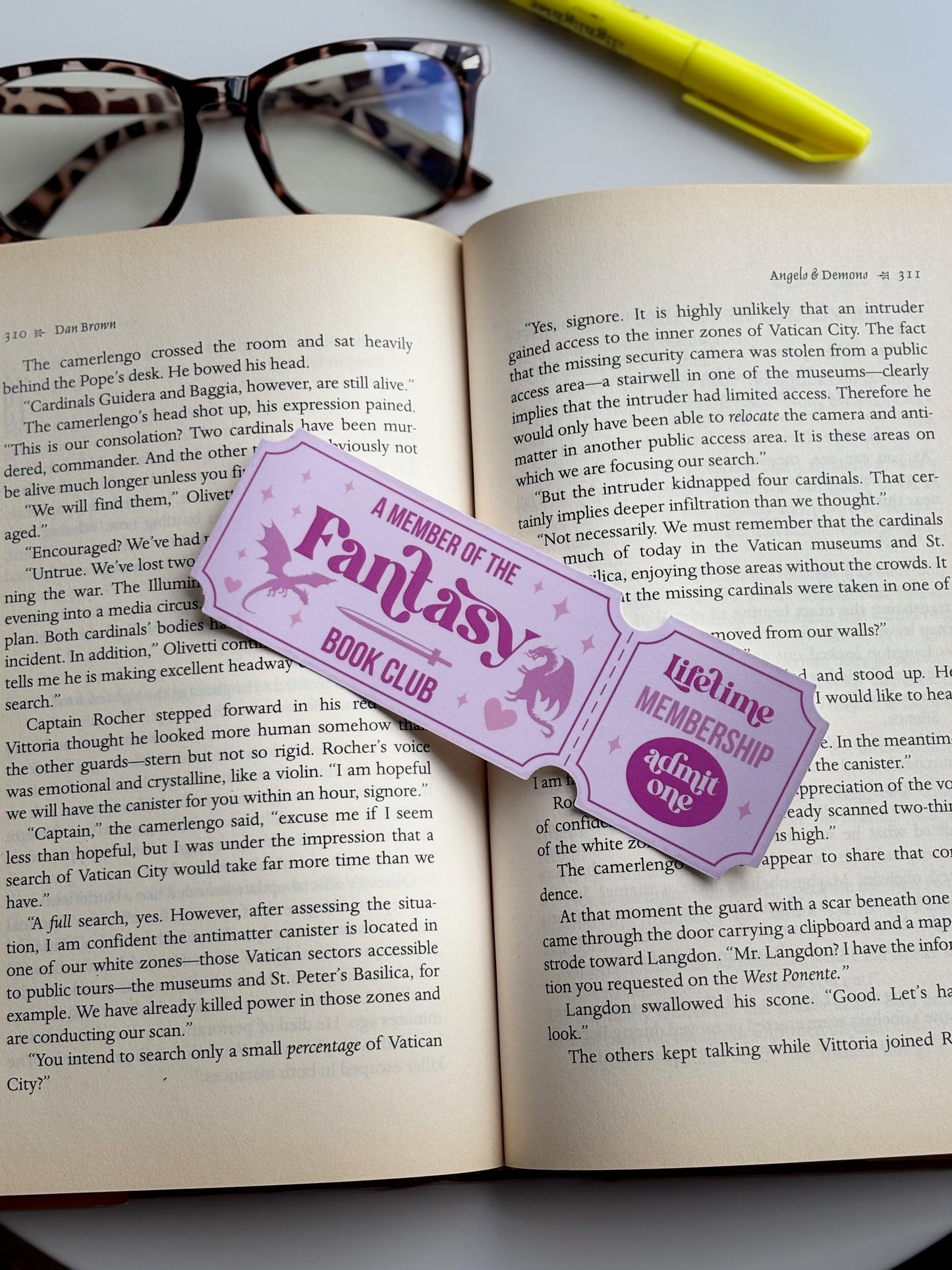 Fantasy Book Club, Handmade Bookmark for Books And Journals