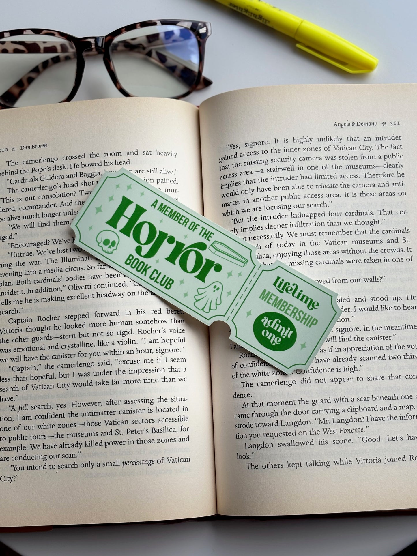 Member Of The Horror Book Club, Handmade Bookmark for Books And Journals