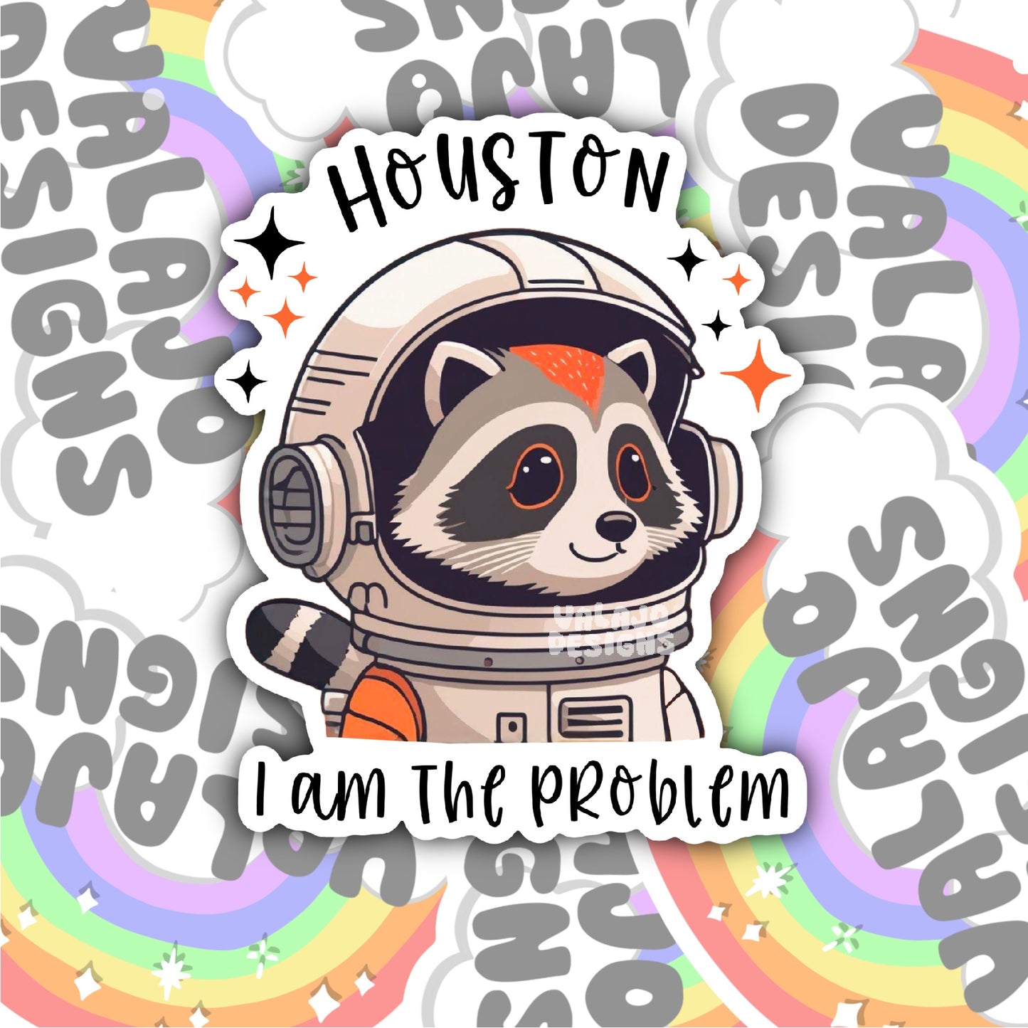 Houston, I Am The Problem, Funny Waterproof Sticker, Sarcastic Water Bottle Sticker, Kindle Sticker, Laptop Sticker