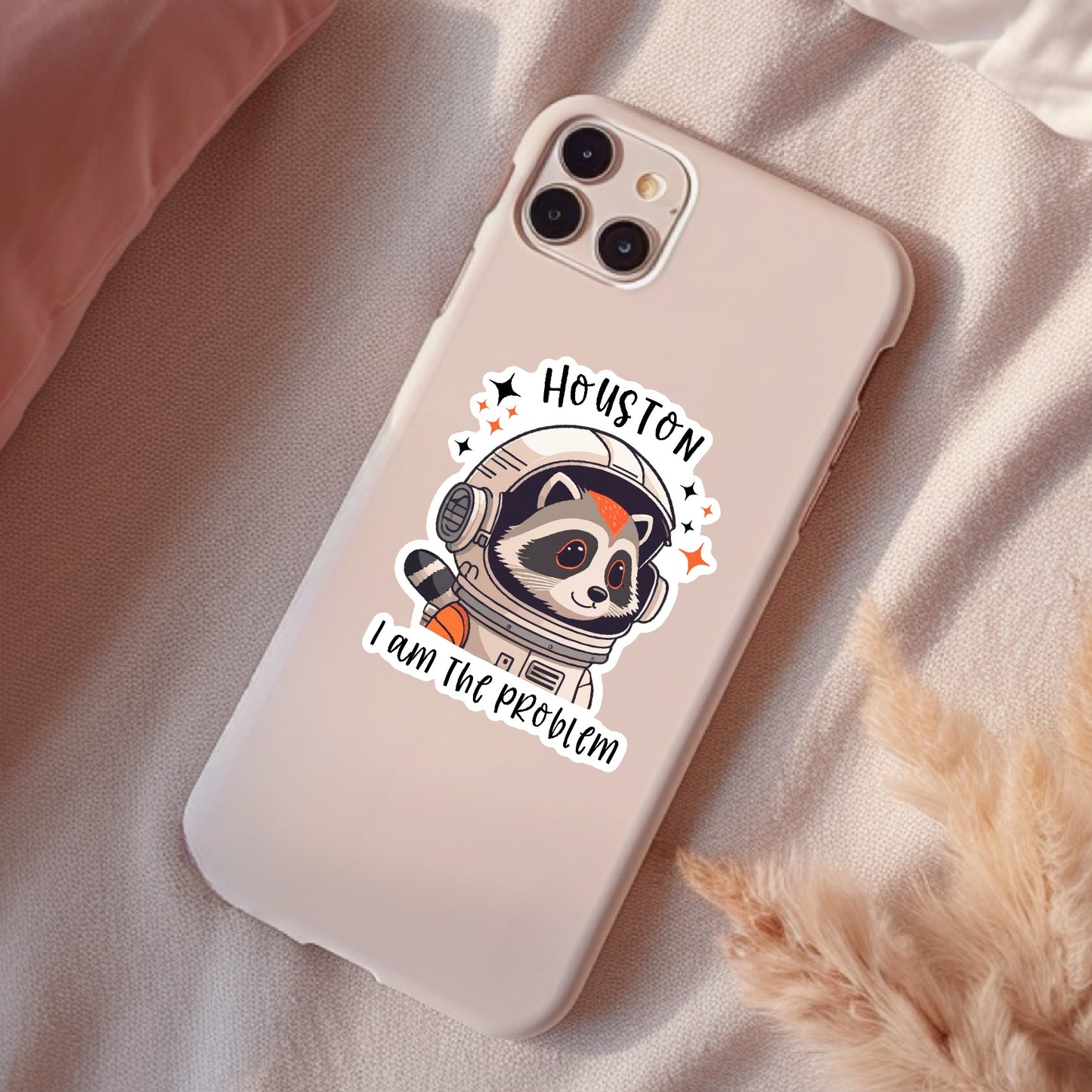 Houston, I Am The Problem, Funny Waterproof Sticker, Sarcastic Water Bottle Sticker, Kindle Sticker, Laptop Sticker