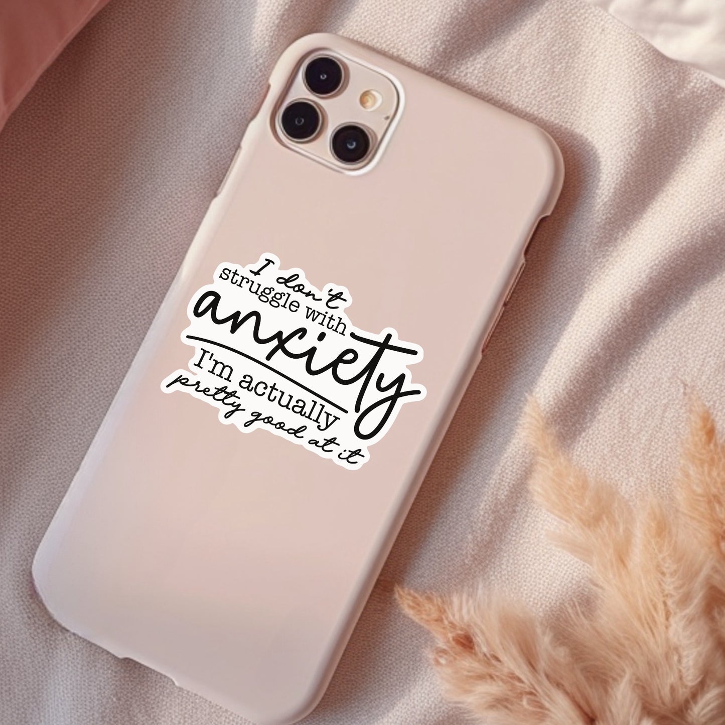 I'm Good At Anxiety, Funny Waterproof Sticker, Mental Health Water Bottle Sticker, Kindle Sticker, Laptop Sticker