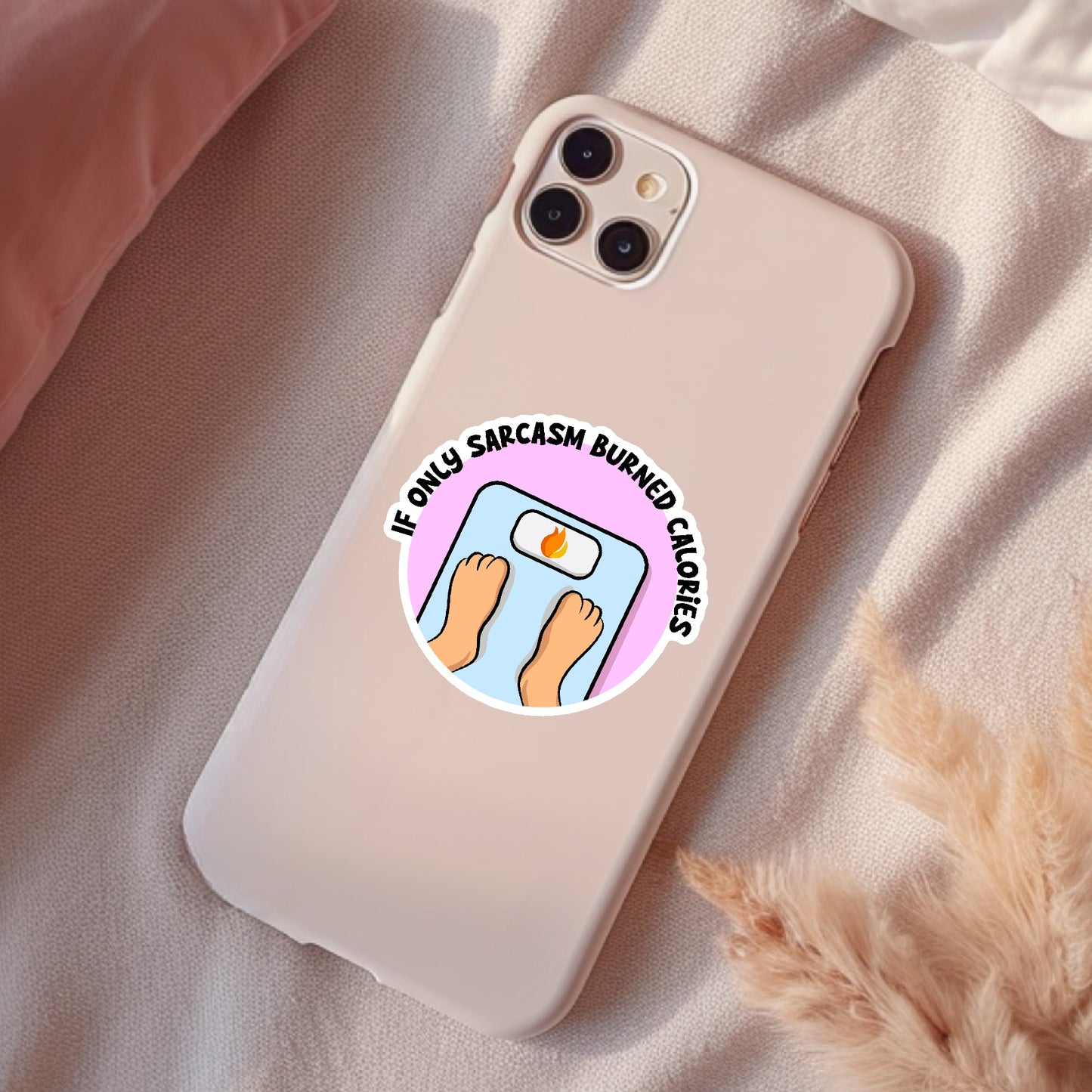 If Only Sarcasm Burned Calories, Funny Waterproof Sticker, Sarcastic Water Bottle Sticker, Kindle Sticker, Laptop Sticker