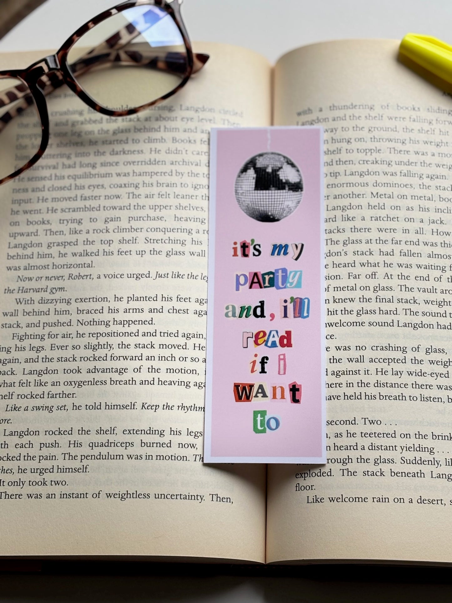 It's My Party And I'll Read If I Want To, Handmade Bookmark for Books And Journals