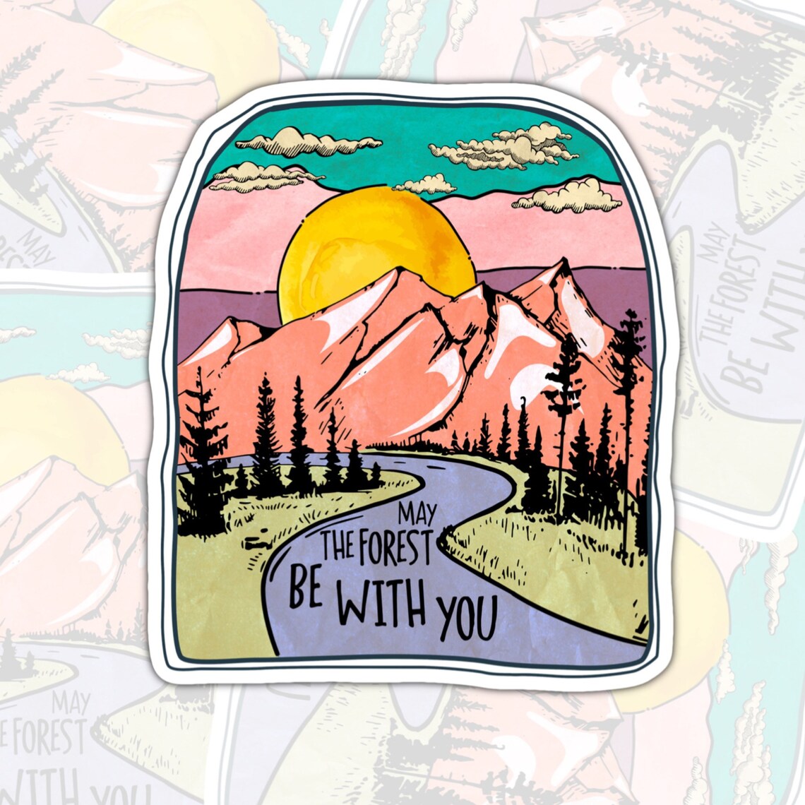 May The Forest Be With You, Waterproof Sticker, Water Bottle Sticker, Kindle Sticker, Laptop Sticker, Lake Life, Life Outdoors, Camping, Traveling Stickers