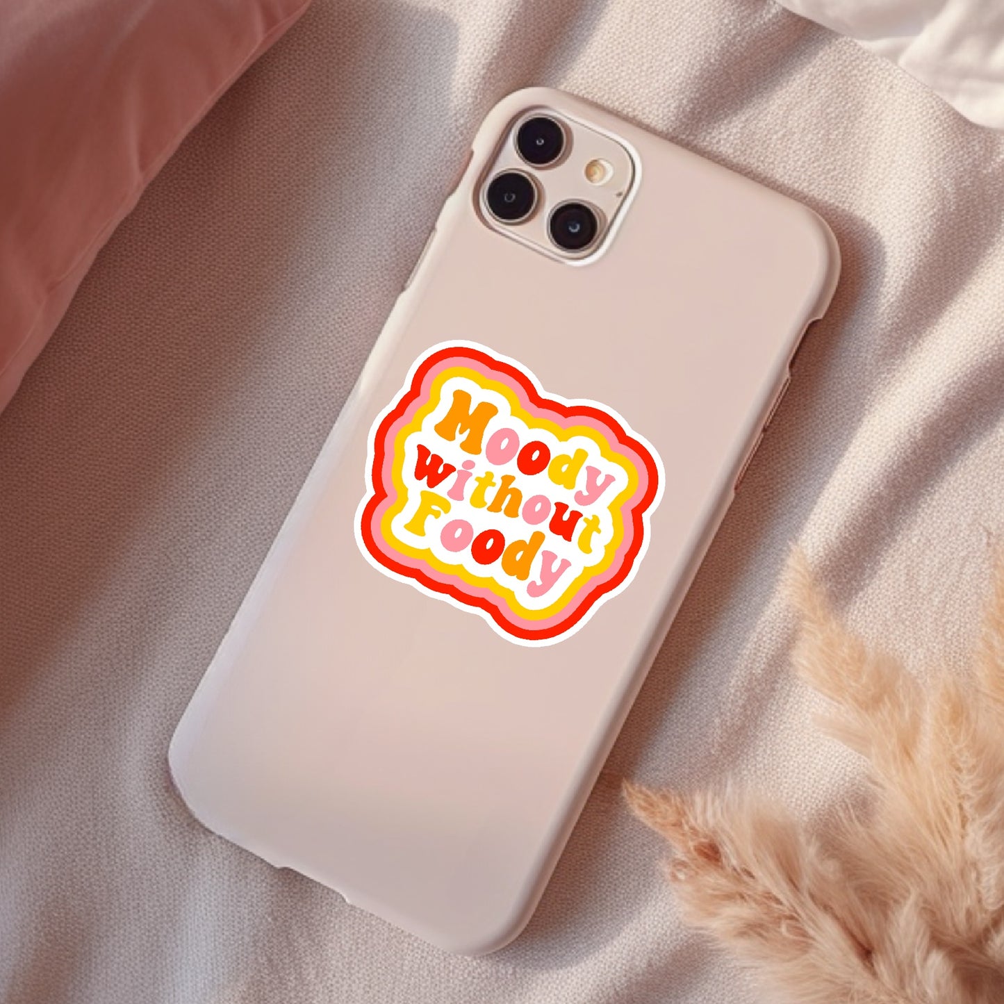 Moody Without Foody, Funny Waterproof Sticker, Sarcastic Water Bottle Sticker, Kindle Sticker, Laptop Sticker