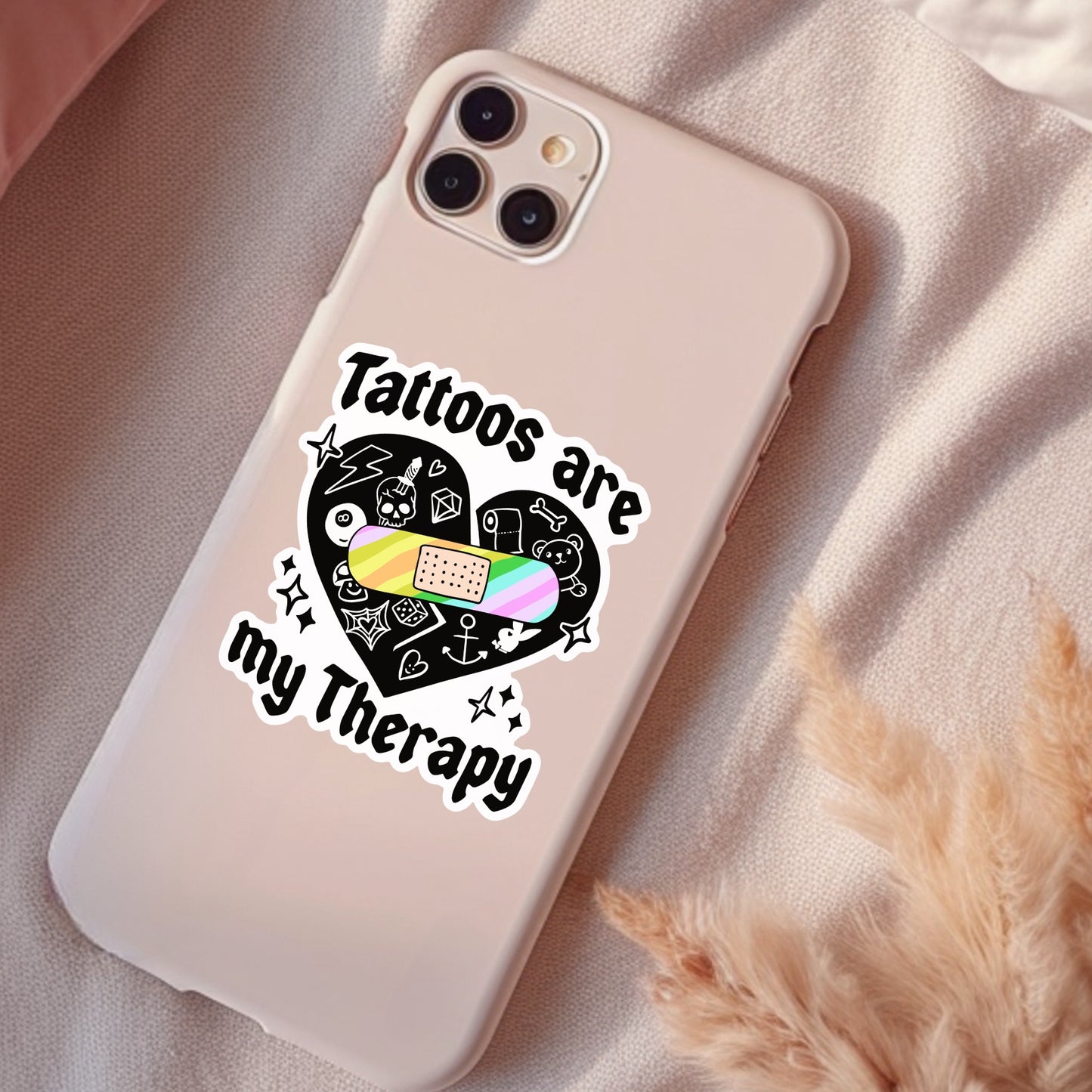 Tattoos Are My Therapy, I'm Worse, Funny Waterproof Sticker, Sarcastic Water Bottle Sticker, Kindle Sticker, Laptop Sticker