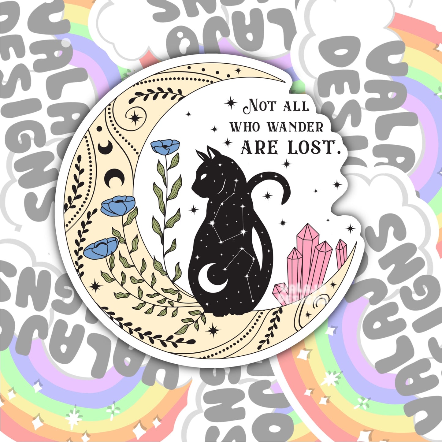Not All Who Wonder Are Lost, Magic Waterproof Sticker, Water Bottle Sticker, Kindle Sticker, Laptop Sticker