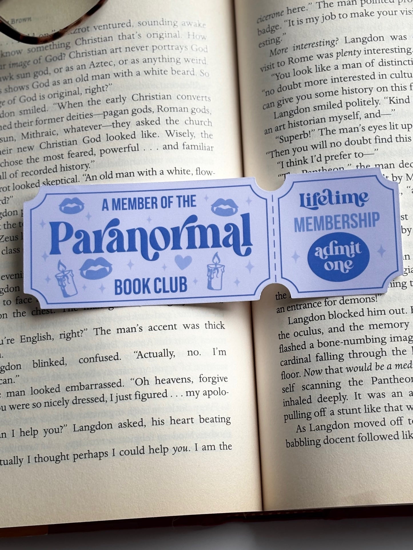 Paranormal Book Club, Handmade Bookmark for Books And Journals