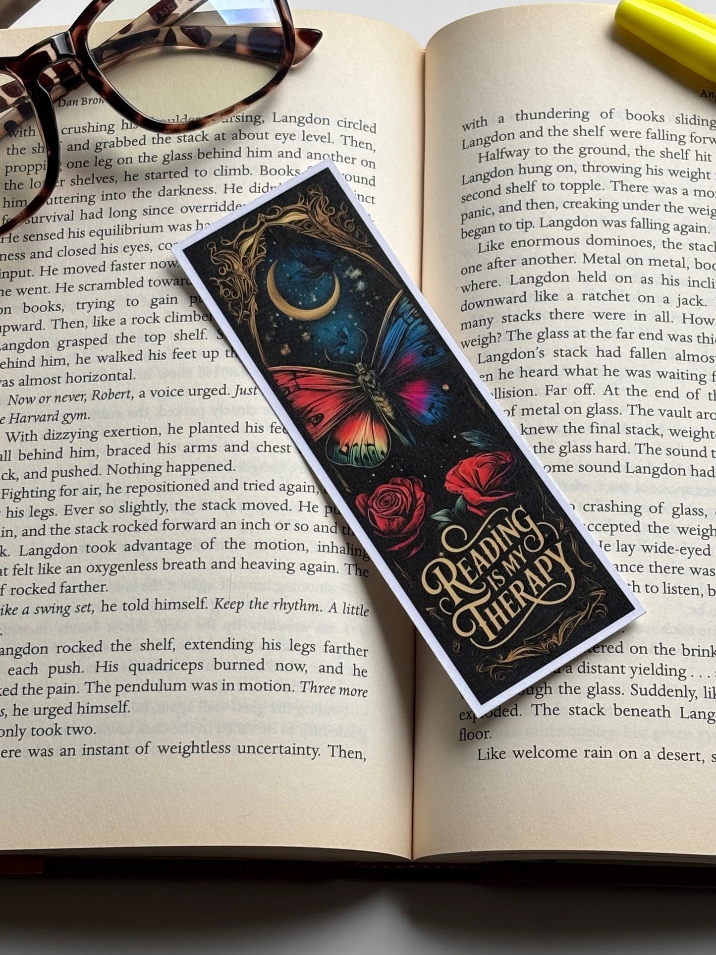 Reading Is My Therapy, Handmade Bookmark for Books And Journals
