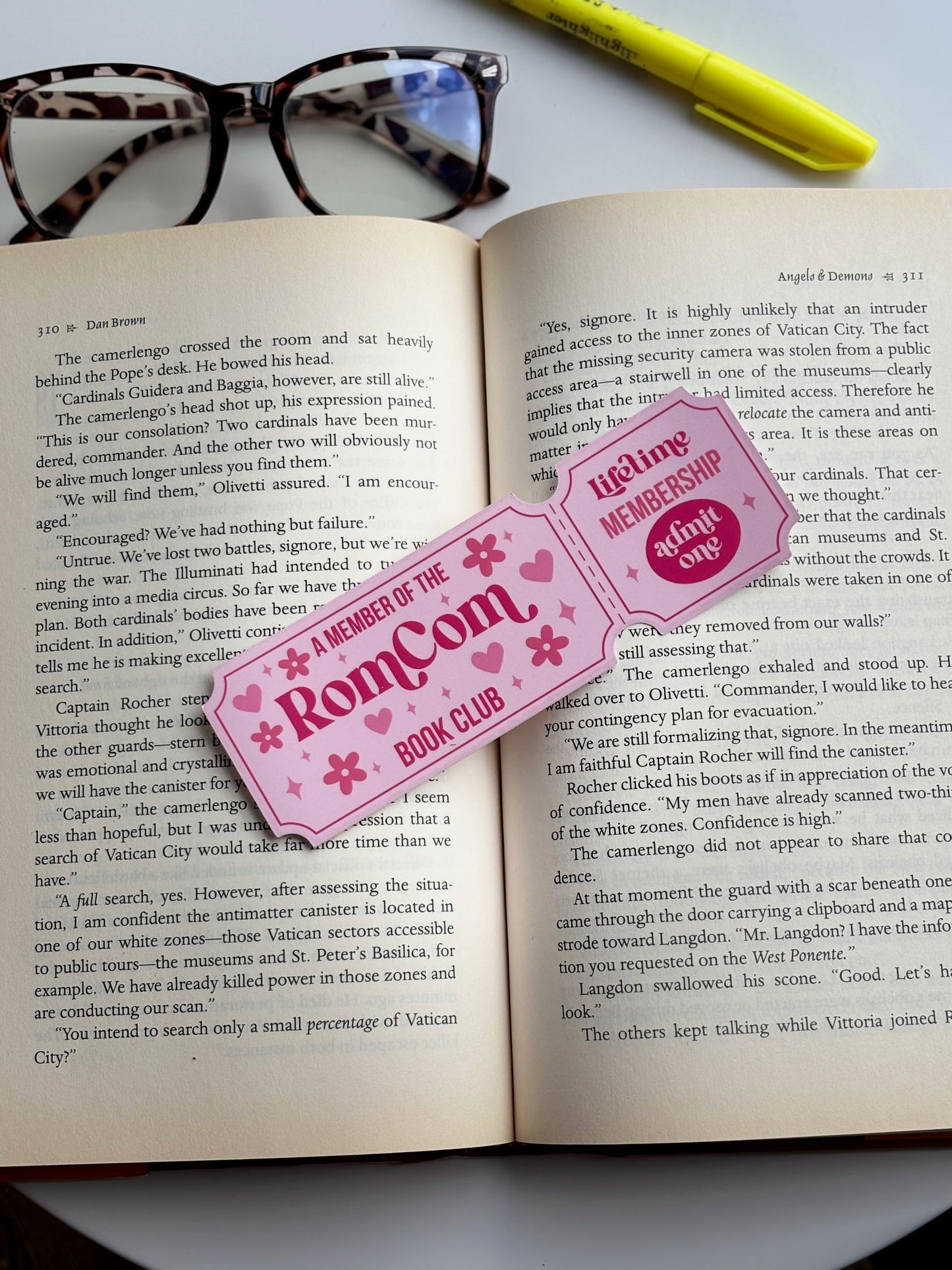 Rom Com Book Club, Handmade Bookmark for Books And Journals
