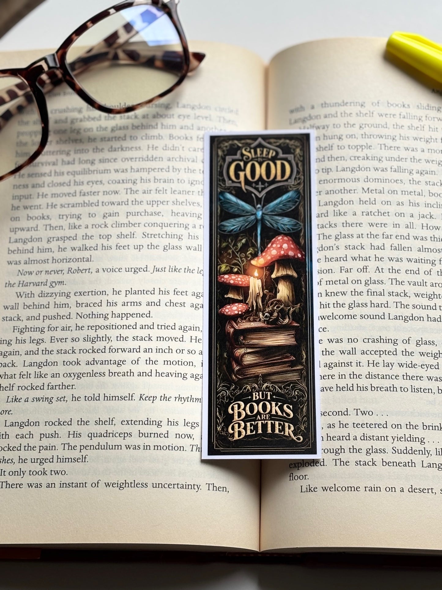Sleeping Is Good, Reading Is Better, Handmade Bookmark for Books And Journals
