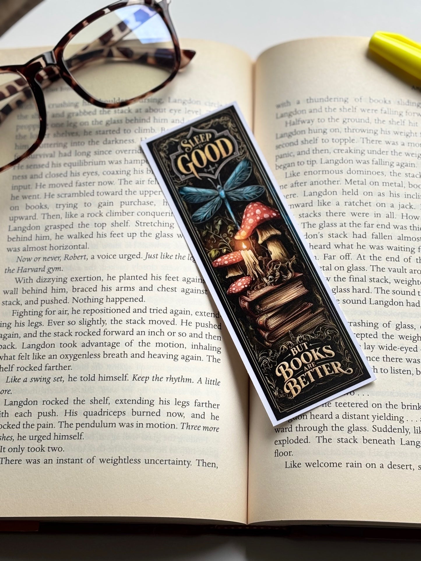 Sleeping Is Good, Reading Is Better, Handmade Bookmark for Books And Journals