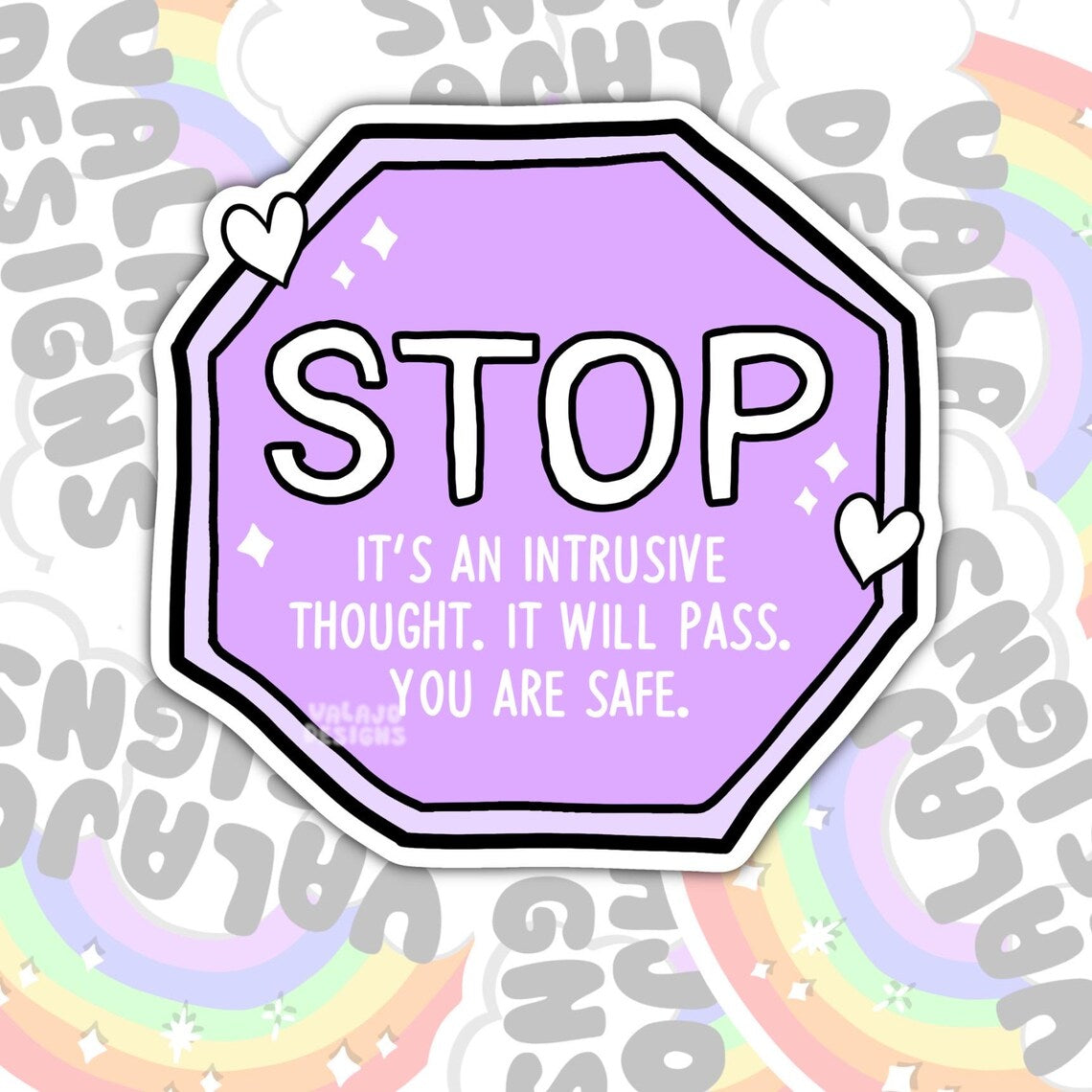 Stop It's An Intrusive Thought, Mental Health Waterproof Sticker, Water Bottle Sticker, Kindle Sticker, Laptop Sticker