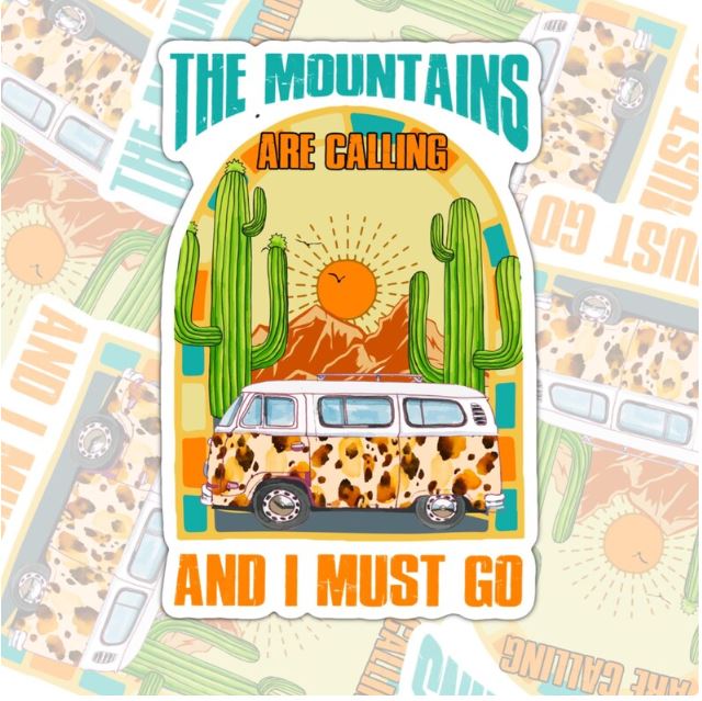 The Mountains Are Calling, Waterproof Sticker, Water Bottle Sticker, Kindle Sticker, Laptop Sticker, Lake Life, Life Outdoors, Camping, Traveling Stickers
