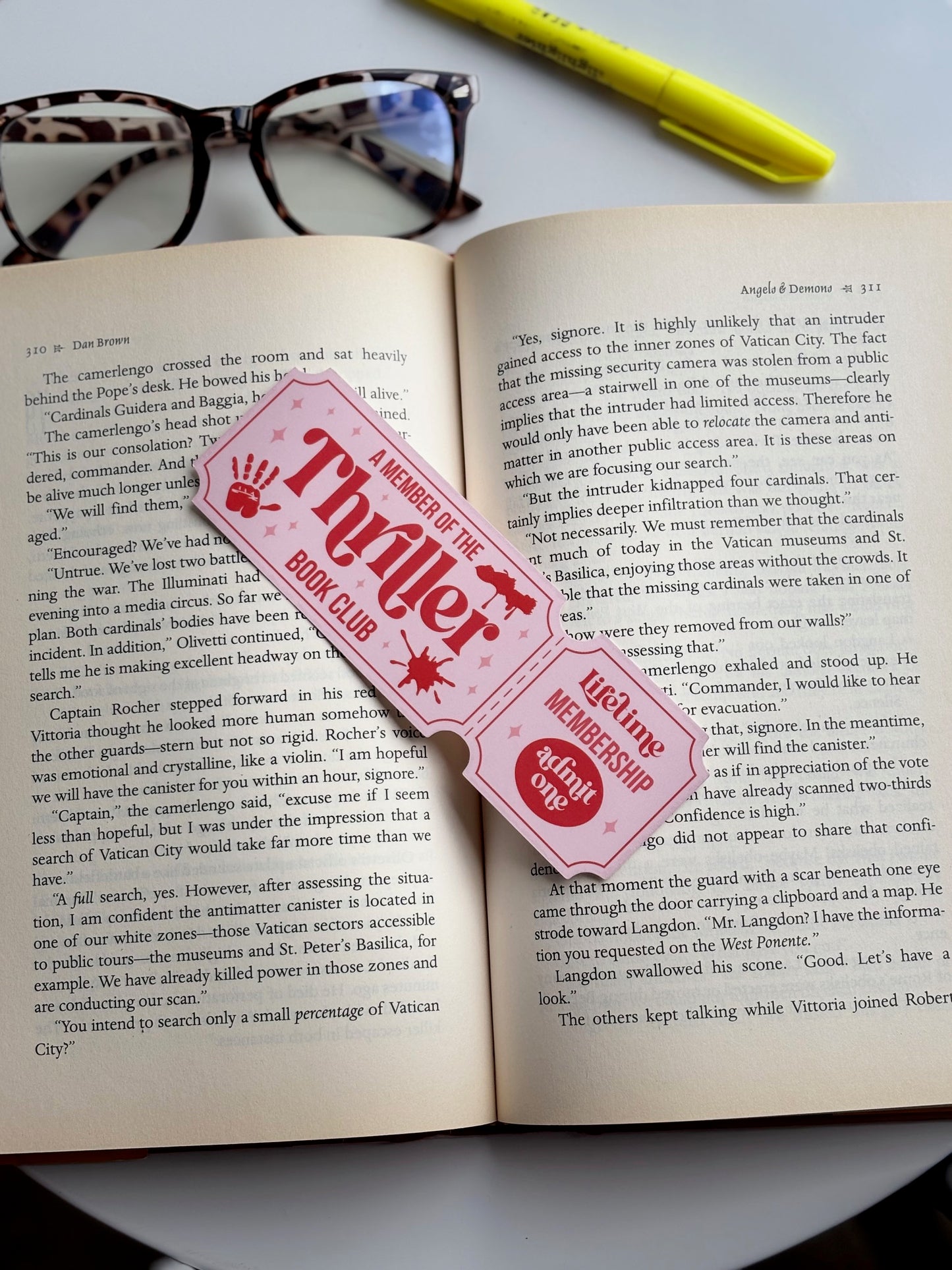 Thriller Book Club, Handmade Bookmark for Books And Journals