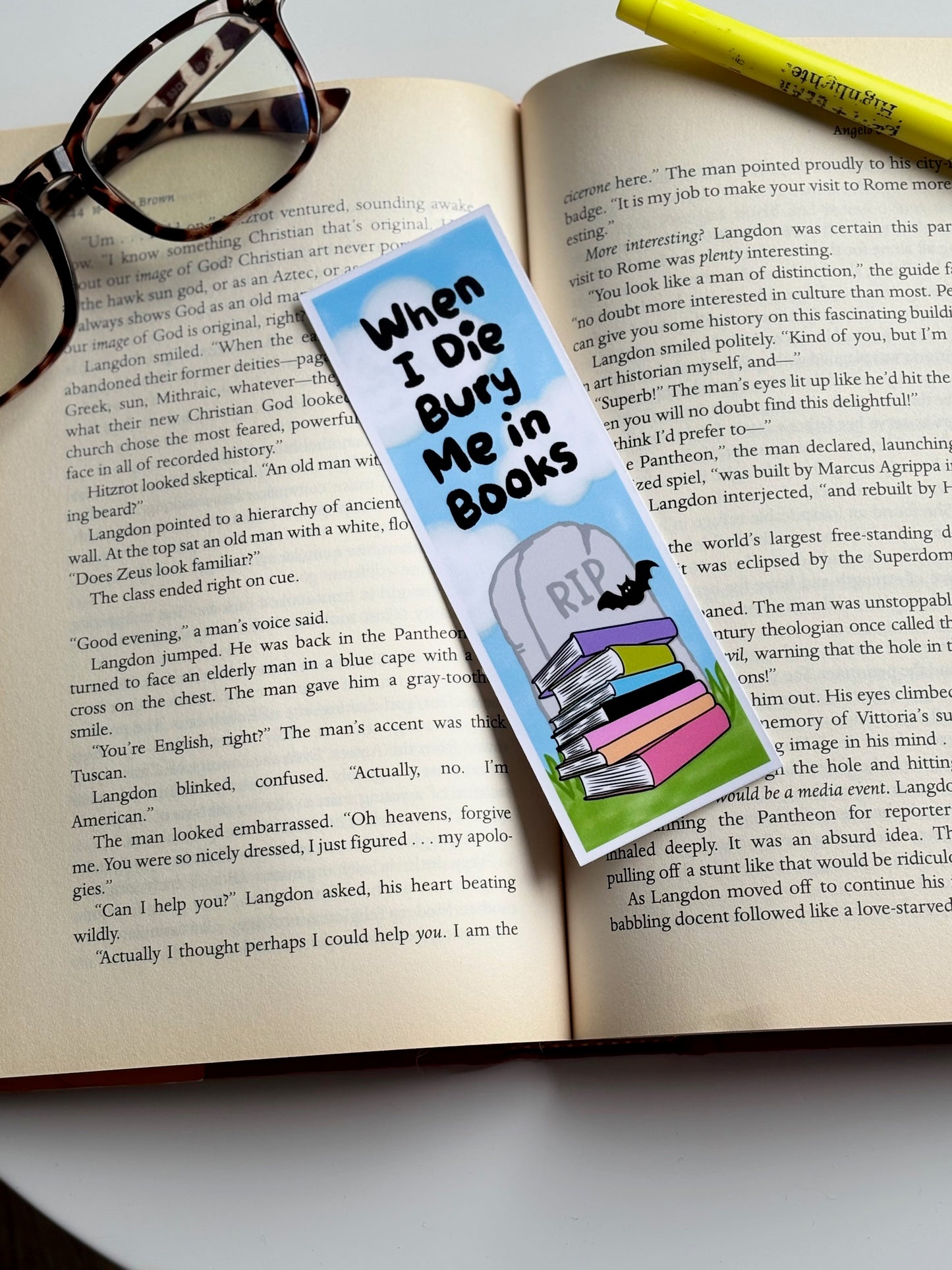 When I Die Bury Me In Books, Handmade Bookmark for Books And Journals