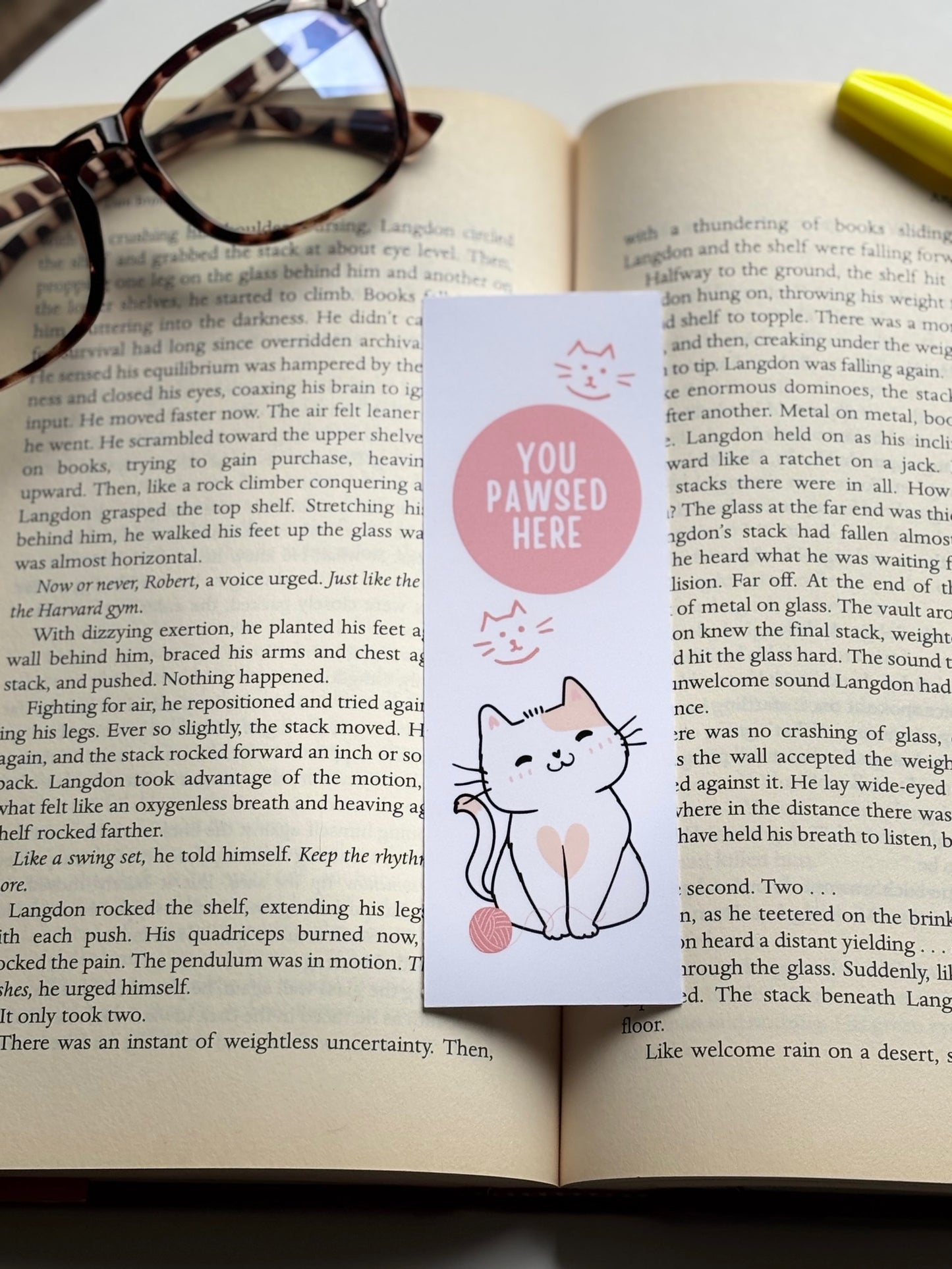 You Pawsed Here, Cute Handmade Bookmark for Books And Journals