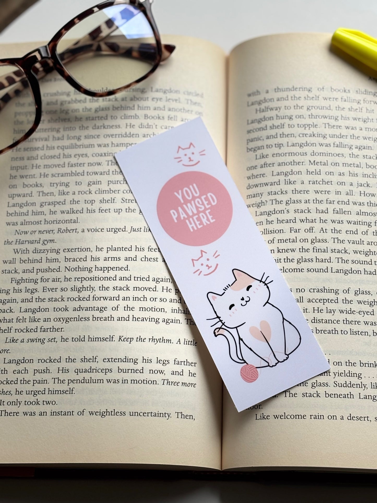 You Pawsed Here, Cute Handmade Bookmark for Books And Journals