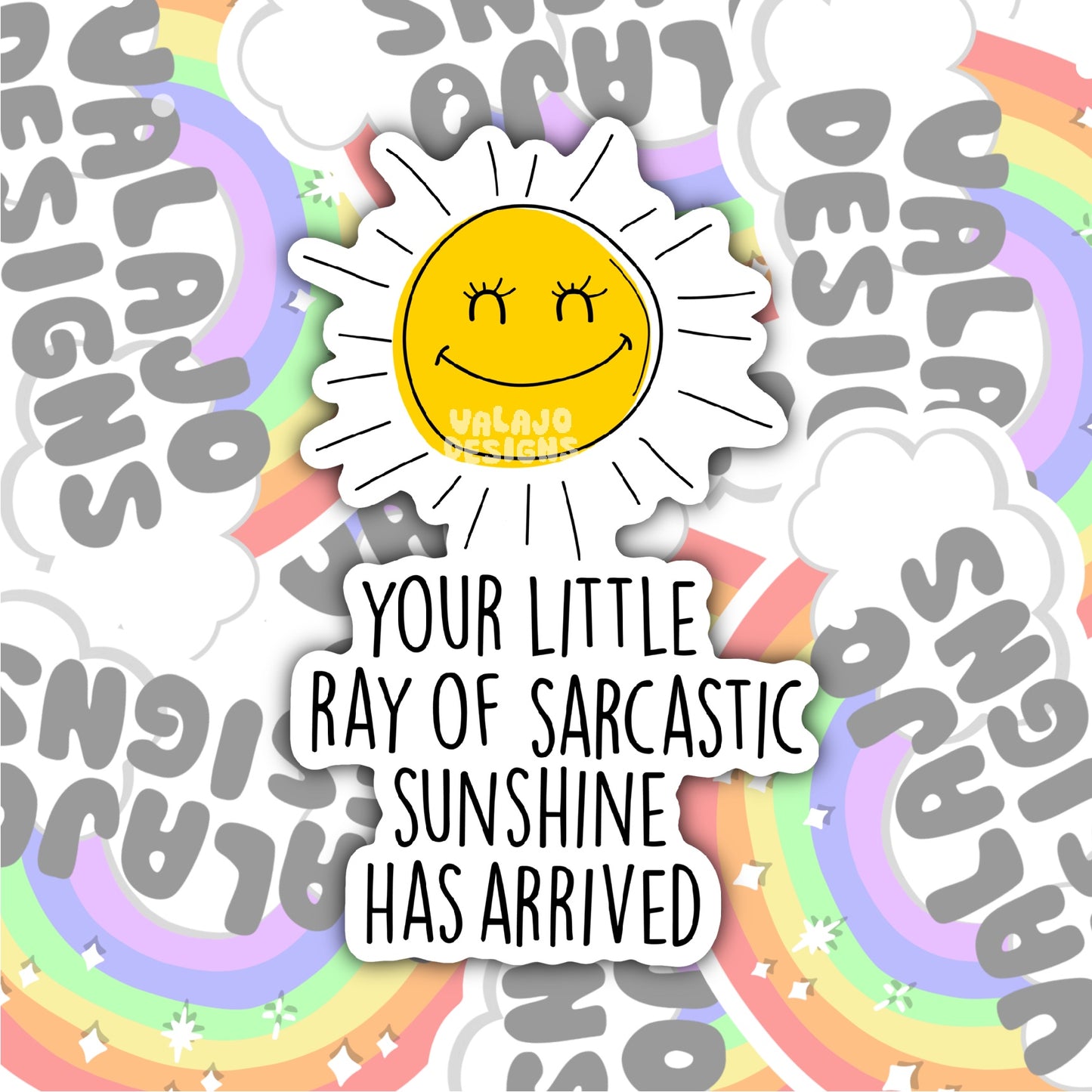Ray Of Sarcastic Sunshine, Funny Waterproof Sticker, Sarcastic Water Bottle Sticker, Kindle Sticker, Laptop Sticker