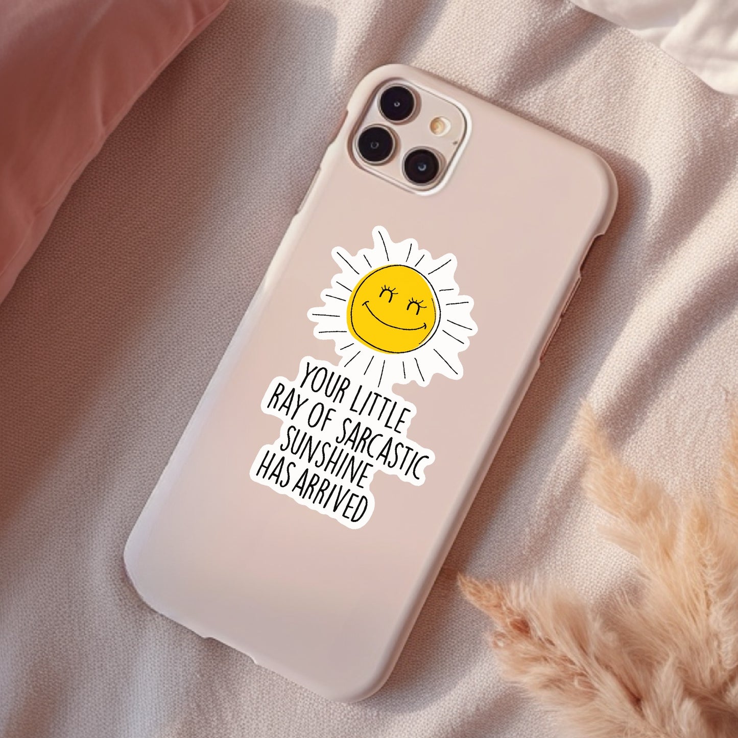 Ray Of Sarcastic Sunshine, Funny Waterproof Sticker, Sarcastic Water Bottle Sticker, Kindle Sticker, Laptop Sticker