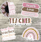 Pink Teacher Sticker Pack, Waterproof Stickers, Water Bottle Sticker, Kindle Sticker, Laptop Sticker