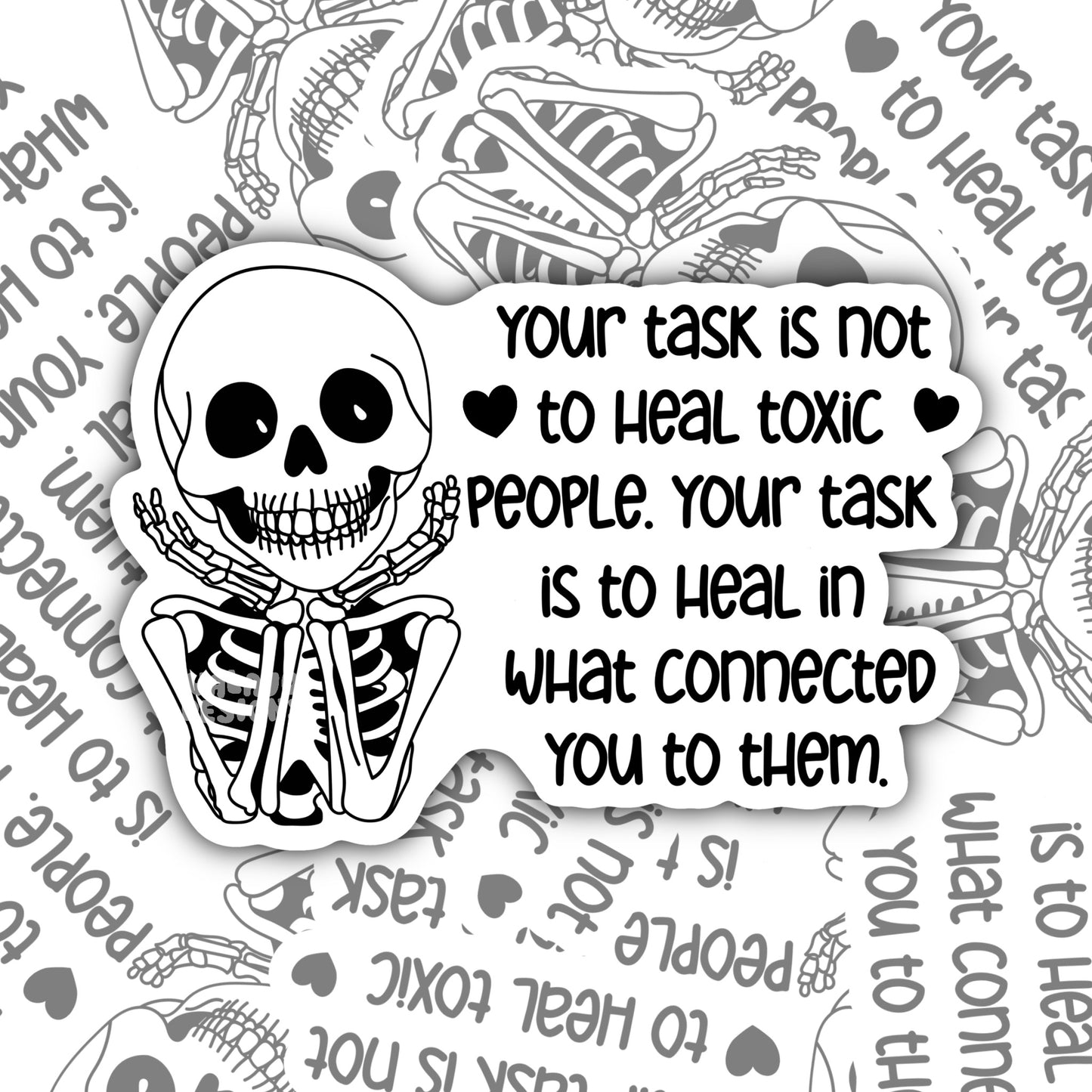 Spooky Sweet Skeleton: Waterproof Sticker, Vinyl Decal