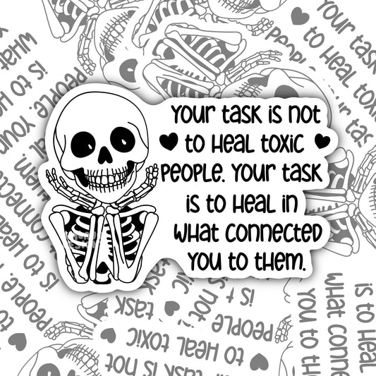 Spooky Sweet Skeleton: Waterproof Sticker, Vinyl Decal