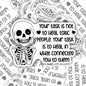 Spooky Sweet Skeleton: Waterproof Sticker, Vinyl Decal