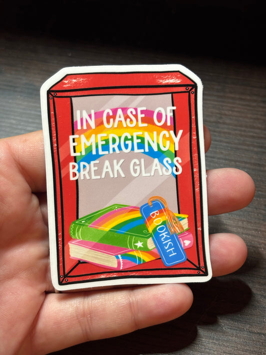 In Case Of An Emergency, Book-ish Waterproof Sticker