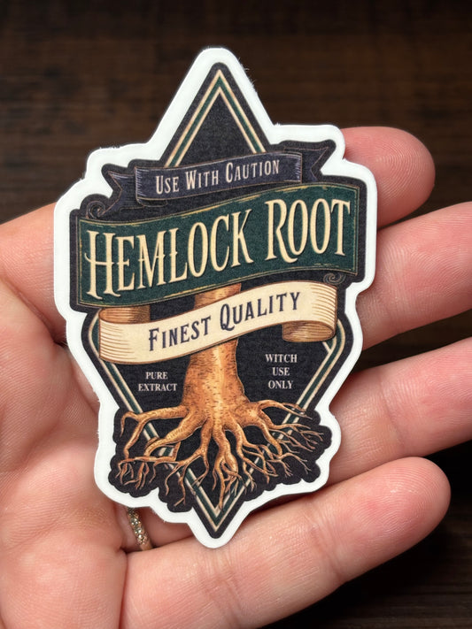 Hemlock Root, Poison Label, Waterproof Sticker
