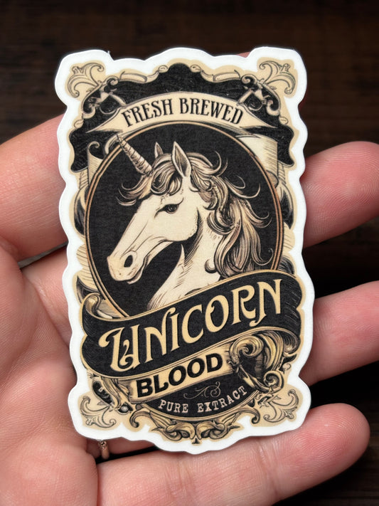 Unicorn Blood, Poison Label, Waterproof Sticker