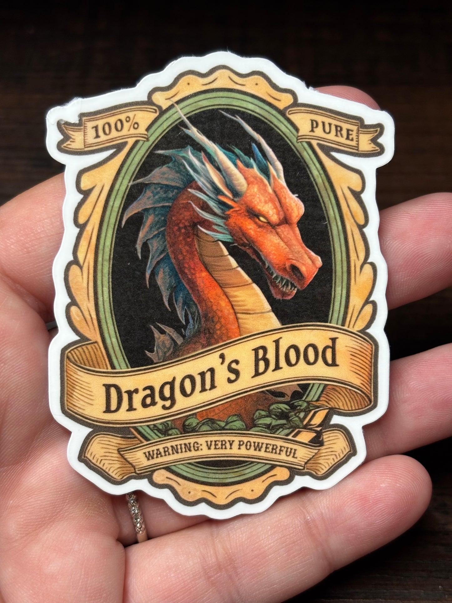 Dragon Blood, Poison Label, Waterproof Sticker