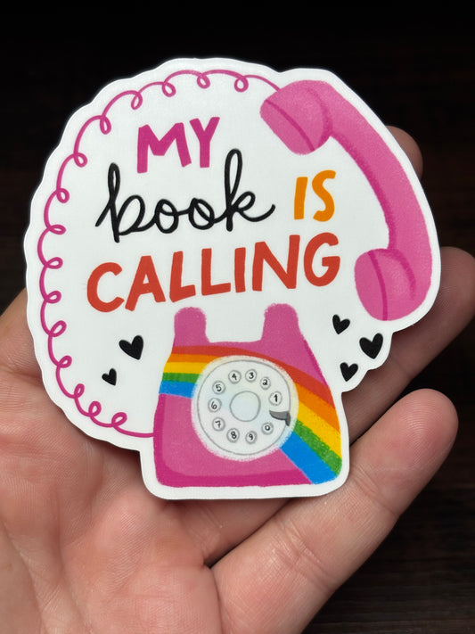 My Book Is Calling, Book Lovers, Kindle Waterproof Sticker