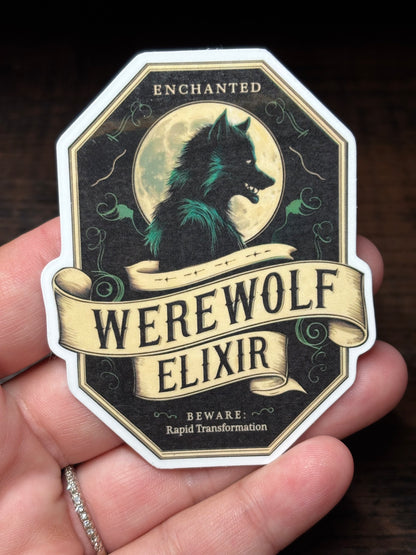 Werewolf Elixir Poison Label, Waterproof Sticker