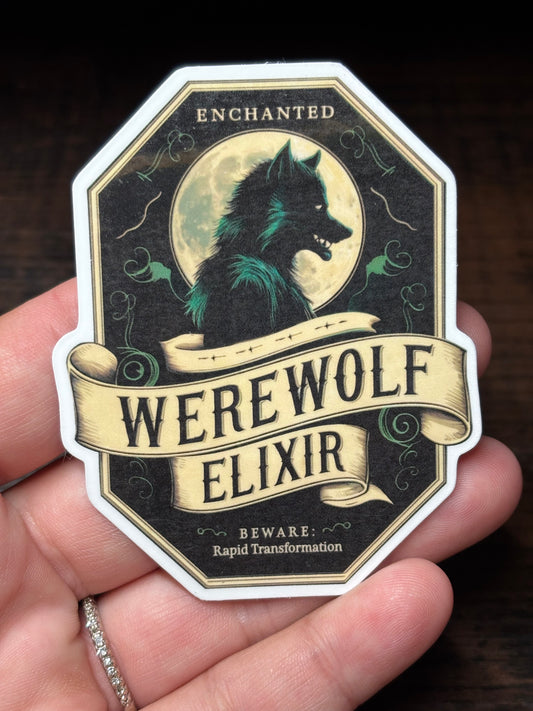 Werewolf Elixir Poison Label, Waterproof Sticker